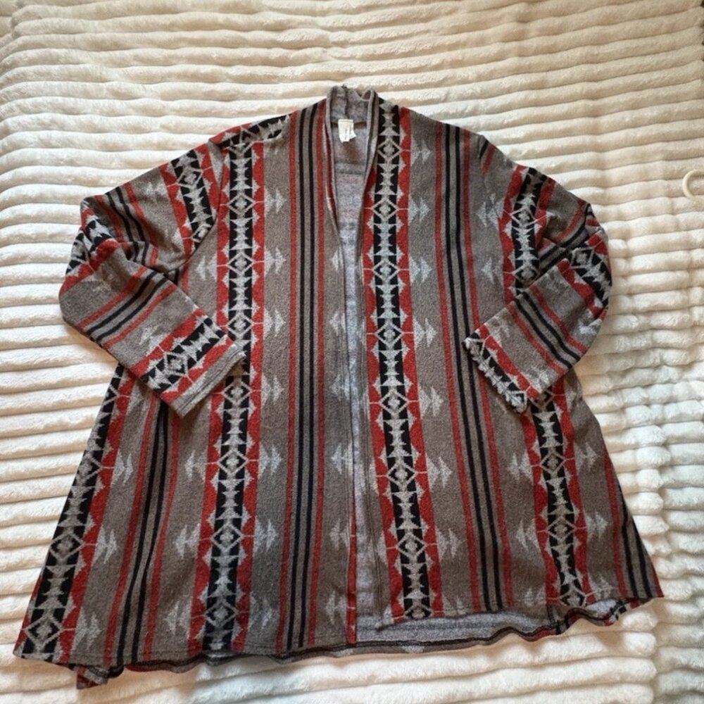 Now N Forever Women's 2XL Cardigan Duster Southwestern Aztec Design